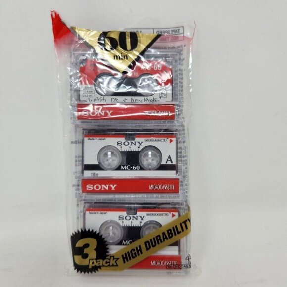 RadioShack Sony Microcassette 3 Pack MC-60 60 Minutes Cat No 44-640A - Picture 5 of 8